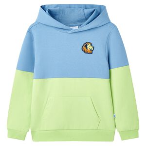 vidaXL Sudadera infantil con capucha azul y amarillo suave 104