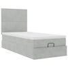 vidaXL Estructura cama otomana colchones gris claro 80x200cm