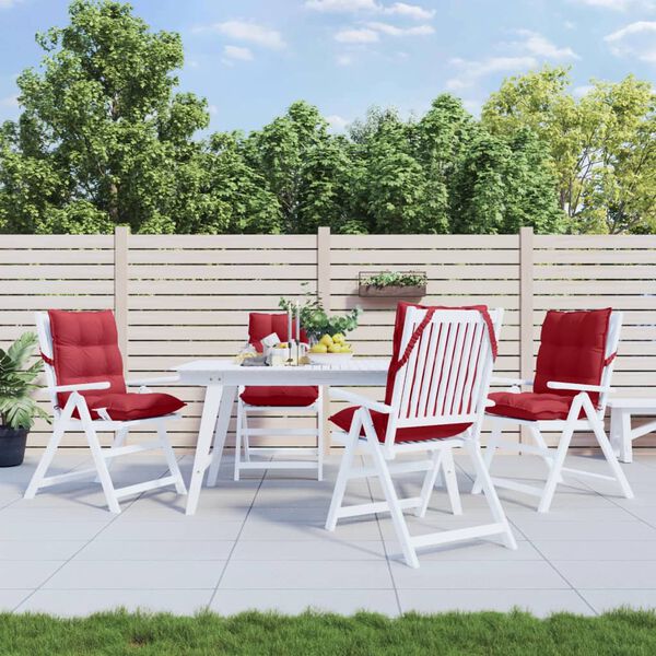 vidaXL Cojines para silla respaldo bajo 4 uds tela Oxford rojo tinto