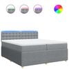 vidaXL Cama box spring con colch&oacute;n tela gris claro 200x200 cm