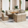 vidaXL Set de sof&aacute;s de jard&iacute;n con cojines 9 pzas rat&aacute;n sint&eacute;tico beige