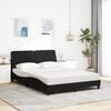 vidaXL Cama con colch&oacute;n tela negro 140x190 cm