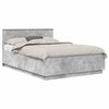 vidaXL Estructura de cama con cabecera Gris Hormig&oacute;n 160 x 200 cm