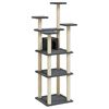 vidaXL Rascador para gatos con postes de sisal gris oscuro 171 cm