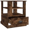 vidaXL Mesa auxiliar madera contrachapada roble ahumado 50x50x60 cm