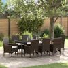 vidaXL Conjunto de Comedor de Jard&iacute;n 9 pcs Marr&oacute;n rat&aacute;n sint&eacute;tico
