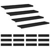 vidaXL Alfombras para escalones 16 uds. 110 x 30 x 2 cm Negro