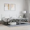 vidaXL Estructura cama sin colchón con estribo metal blanco 180x200 cm