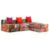 vidaXL Puf modular de 3 plazas de tela patchwork