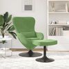 vidaXL Silla Huevo con Puff Verde claro 63 x 73 x 90 cm Terciopelo