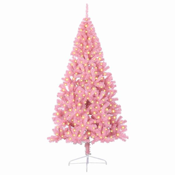 vidaXL &Aacute;rbol de Navidad Artificial Preiluminado Rosa 210 cm PVC
