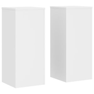 vidaXL Soportes de plantas 2 uds madera ingenier&iacute;a blanco 30x30x70 cm