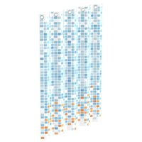 EISL Cortina de ducha con mosaico azul y naranja 200x180x0,2 cm