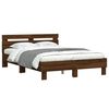 vidaXL Cama con cabecero madera de ingenier&iacute;a marr&oacute;n roble 120x190 cm