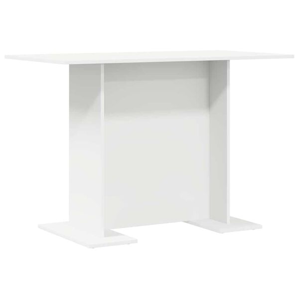 vidaXL Mesa de comedor de madera contrachapada blanco 110x60x75 cm