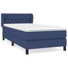 vidaXL Cama box spring con colch&oacute;n tela azul 90x200 cm