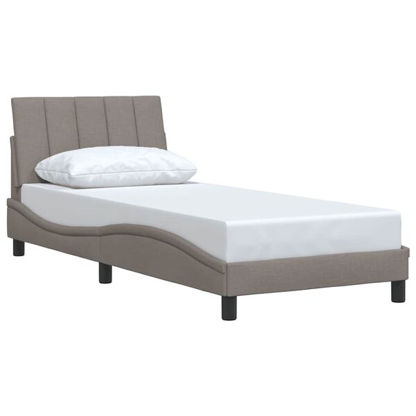 vidaXL Estructura de cama sin colch&oacute;n Hanko tela taupe 90x200 cm