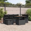 vidaXL Conjunto de sof&aacute; de jard&iacute;n 7 pcs Negro rat&aacute;n sint&eacute;tico
