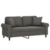 vidaXL Sof&aacute; 2 plazas almohadas y cojines terciopelo gris oscuro 140 cm