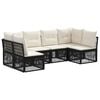 vidaXL Conjunto de sof&aacute;s de jard&iacute;n 6 uds. 6 plaza Negro