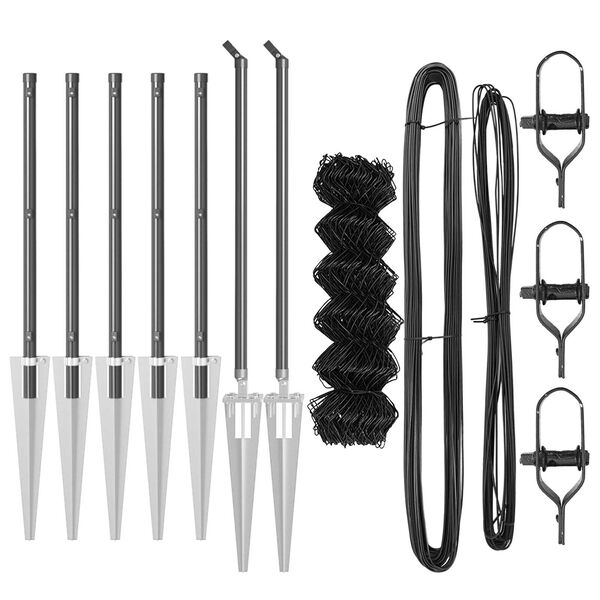 vidaXL Poste de Valla Gris 10 x 0,4 m (malla de 60 x 60 mm)