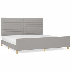 vidaXL Cama sin colch&oacute;n tela gris claro 200x200 cm