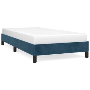 vidaXL Estructura de cama sin colch&oacute;n terciopelo azul oscuro 90x190 cm