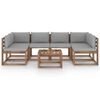 vidaXL Muebles de jard&iacute;n de palets 7 pzs con cojines madera impregnada