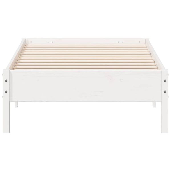 vidaXL Estructura de cama sin colch&oacute;n madera maciza blanca 75x190 cm