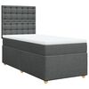 vidaXL Cama box spring con colch&oacute;n tela gris oscuro 90x200 cm