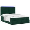 vidaXL Estructura de cama otomana con colchones verde oscuro 140x200cm