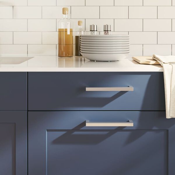 vidaXL Tiradores para armarios 20 uds acero inoxidable plateado 160 mm