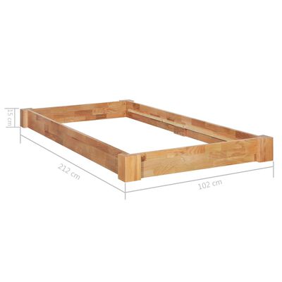 vidaXL Estructura de cama de madera maciza de roble 90x200 cm