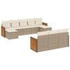 vidaXL Juego de sof&aacute;s jard&iacute;n con cojines beige 10 pzas rat&aacute;n sint&eacute;tico