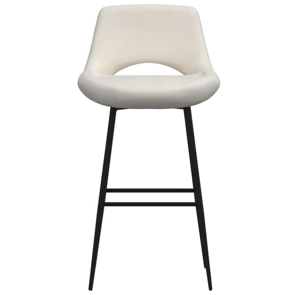 vidaXL Taburete de cocina de terciopelo crema