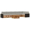 vidaXL Conjunto de sof&aacute;s de exterior 7 uds. Natural y Gris Claro