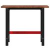 vidaXL Banco de trabajo rectangular madera maciza roble 100x60x81,5 cm