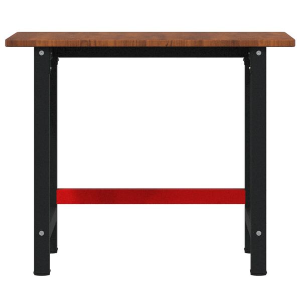 vidaXL Banco de trabajo rectangular madera maciza roble 100x60x81,5 cm