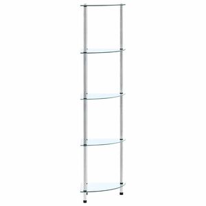vidaXL Estanter&iacute;a 5 niveles cristal templado transparente 30x30x130 cm