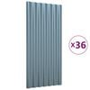 vidaXL Paneles de tejado 36 unidades acero galvanizado gris 80x36 cm