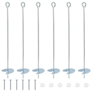 vidaXL Ancla de tierra 6 uds. Metal galvanizado Plateado