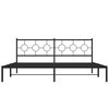 vidaXL Estructura cama sin colch&oacute;n con cabecero metal negro 193x203 cm