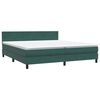 vidaXL Cama box spring con colch&oacute;n y LED terciopelo verde oscuro 200x210 cm