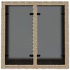 vidaXL Mesa de jardín superficie de vidrio ratán PE beige 55x55x37 cm