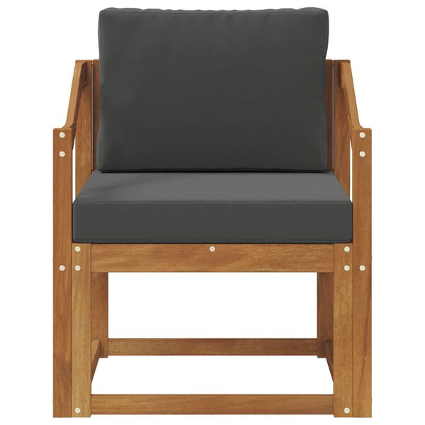 vidaXL Sof&aacute; de exterior Madera de Acacia S&oacute;lida y Poli&eacute;ster Natural