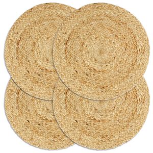 vidaXL Manteles individuales redondos 4 uds yute natural liso 38 cm
