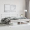 vidaXL Estructura cama sin colch&oacute;n con cabecero metal blanco 193x203cm