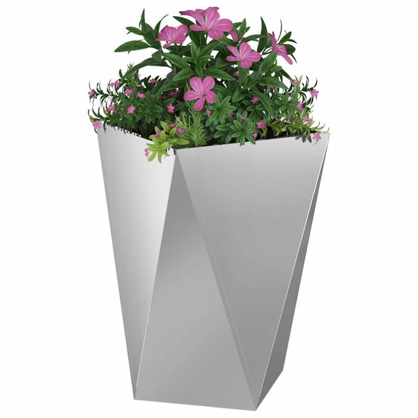 vidaXL Jardinera 2 pcs Plateado 50 x 50 x 75 cm Acero Galvanizado