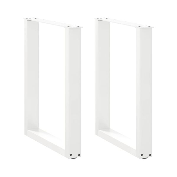 vidaXL Patas para mesa de comedor en forma de U (2 unidades), color blanco, 70 x (72-73) cm, acero