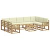 vidaXL Conjunto de sof&aacute;s de exterior 10 pcs Blanco y Crema